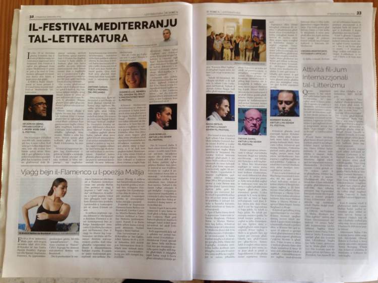 Artiklu ta' Omar Seguna dwar il-Festival li deher il-Ħadd 6 ta' Settembru f'It=Torċa, b'kummenti ta' wħud mill-protagonisti