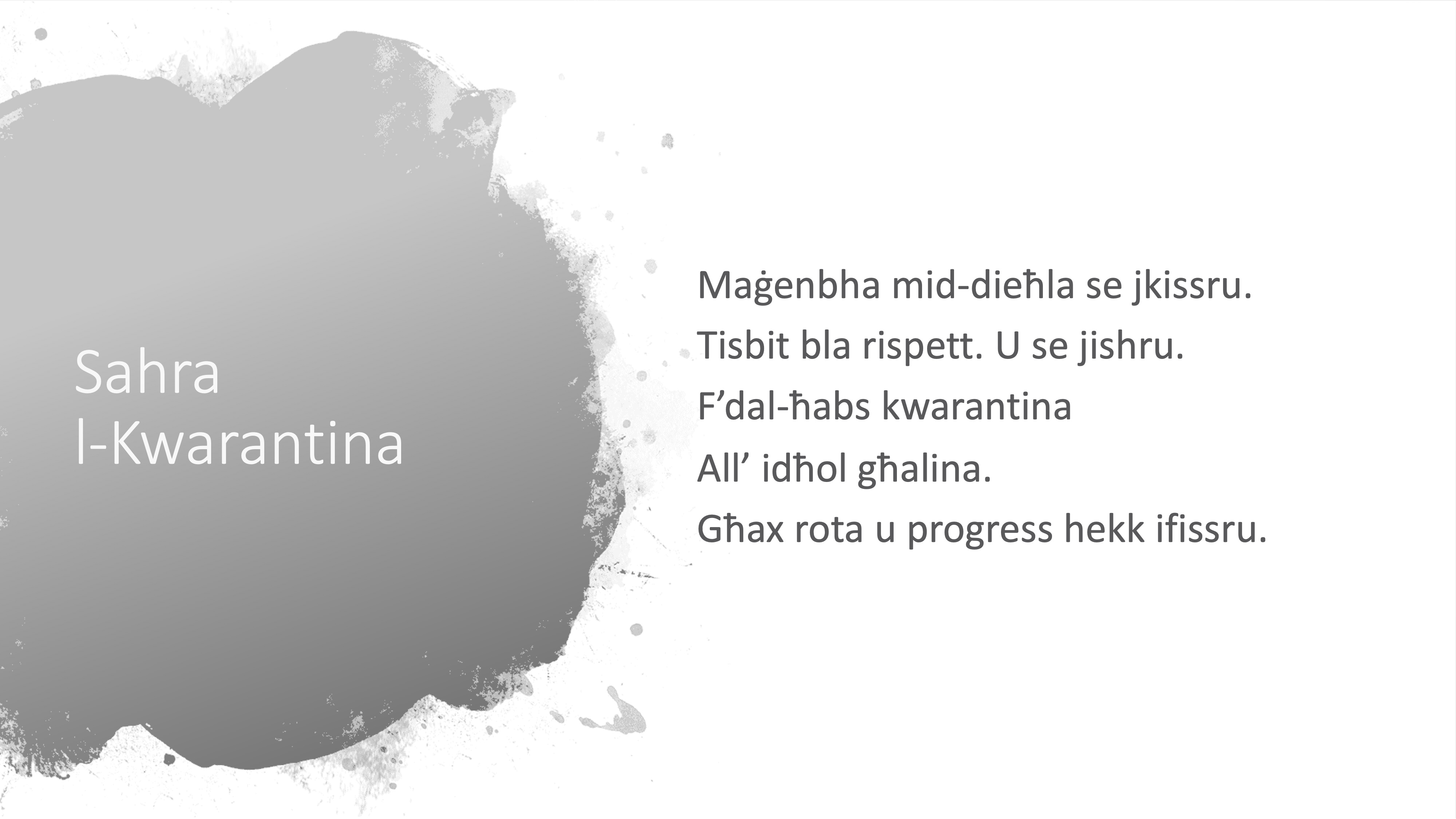 Il-Limerikki tal-Covid-19 - Sahra l-Kwarantina - 2